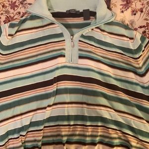 Vintage Liz Clairborne stripped quarter zip